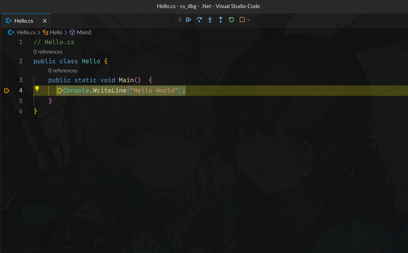 Debug the cs file in vscode